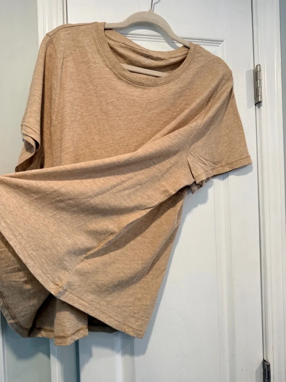 NWOT J. Crew Size 2X Oatmeal Vintage Cotton Short Sleeve Crew Neck Tee Shirt